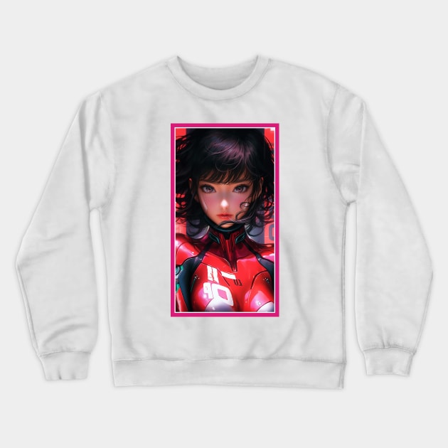 Race Girl | High Quality Anime Artwork | Chibi Manga Anime Art Crewneck Sweatshirt by AlNoah